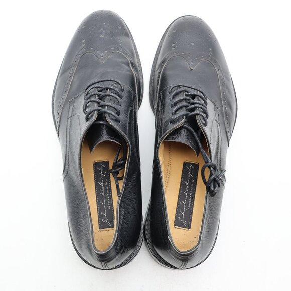 Johnston & Murphy Men\'s Size 9.5 Black Wingtip Oxfords Lace Up Handcrafted Italy main image 8